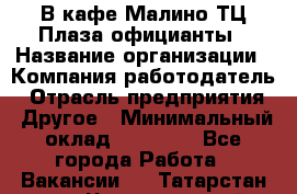 В кафе Малино ТЦ Плаза официанты › Название организации ­ Компания-работодатель › Отрасль предприятия ­ Другое › Минимальный оклад ­ 20 000 - Все города Работа » Вакансии   . Татарстан респ.,Чистопольский р-н
